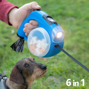 Utdragbart hundkoppel med lampa