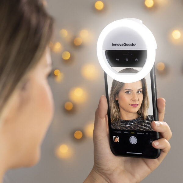 Återuppladdningsbar ljusring för selfies